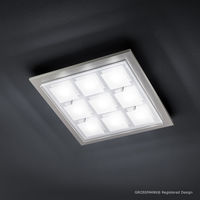 Grossmann LED-Deckenleuchte DOMINO 500 dimmbar Nickel matt - getrennt schaltbar