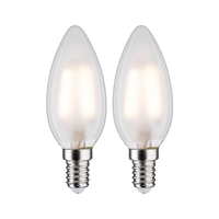 2er-Set LED Filament Kerzenform C35, 230V, E14, 3W 2700K 250lm, matt