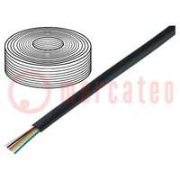 Wire: telecommunication cable; 6x28AWG; stranded; black; 100m