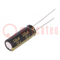 Kondensator: elektrolytisch; low ESR; THT; 330uF; 35VDC; Ø8x20mm
