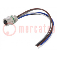 Connector: M8; female; PIN: 5; straight; for panel mounting; socket