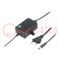 Power supply: switched-mode; 12VDC; 1A; Out: 5,5/2,1; 12W; 0÷40°C