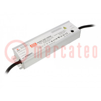 Power supply: switched-mode; LED; 240W; 114.3÷228.6VDC; IP65; 93%