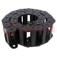 Cable chain; 2400; Bend.rad: 75mm; L: 1012mm; Int.height: 25mm