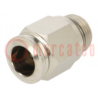 Push-in fitting; straight; -0.99÷20bar; nickel plated brass