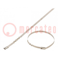 Cable tie; L: 680mm; W: 4.6mm; stainless steel AISI 304; 445N