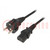 Cable; 3x0.75mm2; CEE 7/7 (E/F) plug,IEC C13 female; PVC; 1.8m