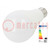 Lampe LED; blanc neutre; E27; 220/240VAC; 1250lm; P: 15W; 200°