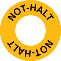 Not-Halt-Etikett - NOT-HALT, Gelb, 3 cm, PVC, Selbstklebend, Für innen