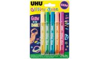 UHU Glitzerkleber Glitter Glue "GLOW IN THE DARK", 5 x 10 ml (5664716)