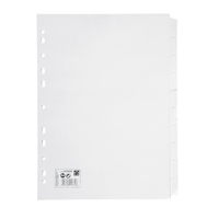 5 Star A4 10-Part White Subject Dividers