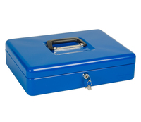 Geldkassette, abschließende Stahl Transport Geldkasse Standard Case 25 x 18 x 9 cm, blau (10002)
