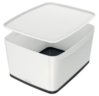 Aufbewahrungsbox MyBox WOW, Groß, A4, mit Deckel, ABS, weiß/schwarz