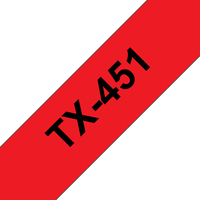Brother TX-451 Etiketten erstellendes Band Schwarz auf rot