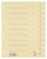 Bene 97300GE Tab-Register Numerischer Registerindex Karton Gelb