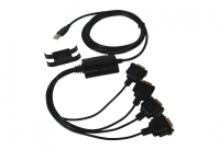 EXSYS EX-1324 tussenstuk voor kabels USB 2.0 4 x RS-232 Zwart