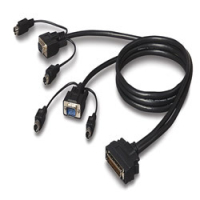 Belkin OmniView ENTERPRISE Series Dual-Port PS/2 KVM cable Black 7.6 m