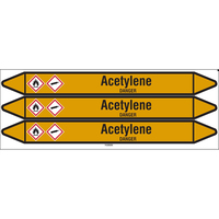 Brady ACETYLENE 355X37CARD-T1-P15 selbstklebendes Etikett Rechteck Permanent Ocker, Schwarz