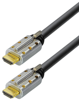Transmedia C505-10L HDMI kabel 10 m HDMI Type A (Standaard) Zwart, Goud, Zilver