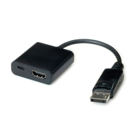 Value 12.99.3145 video kabel adapter 0,15 m DisplayPort HDMI Type A (Standaard) Zwart