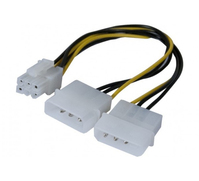 EXC 146691 seriële kabel Wit 0,2 m 2 x Molex (4-pin) 1 x 6-pin PCI-Express