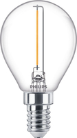 Philips Filament-Kerzenlampe, transparent 15W P45 E14