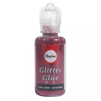 Rayher Hobby Glitter-Glue metallic, weinrot Flasche 20 ml