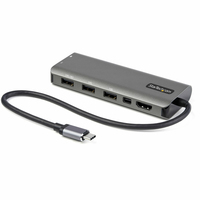 StarTech.com USB C Multiport Adapter - USB-C naar HDMI or Mini DisplayPort 4K 60Hz, 100W Power Delivery Pass-Through, 4-Port 10Gbps USB Hub - USB Type-C Mini Dock - 30cm Vaste K...