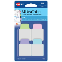 Avery Ultra Tabs Blanco tabbladindex Blauw, Groen, Roze, Paars