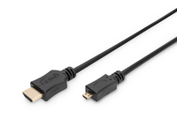 Digitus AK-330109-010-S HDMI kábel 1 M HDMI D-típus (Micro) HDMI A-típus (Standard) Fekete