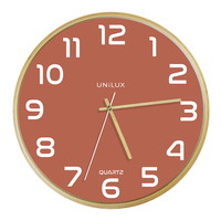 Unilux 400165111 Horloge murale et de table Horloge à quartz Rond Brick colour, Bois