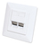 Intellinet 2-Port Cat6a 10G Shielded RJ45 Wall Plate Flush Mount with Faceplate, STP, Signal White RAL9003