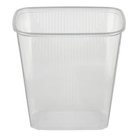 100 Verpackungsbecher, PP eckig 500 ml 10,1 cm x 8,1 cm x 10,8 cm transparent