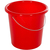 Plastikeimer rund 5 Liter rot mit Metallbügel & Skala rot
