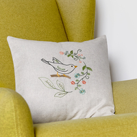 Embroidery Kit: Aurora: Cushion Cover: Bird