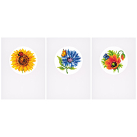 Counted Cross Stitch Kit: Greetings Cards: Summer Flowers: Set of 3