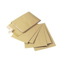 Q-Connect Envelope Gusset 305x254x25mm Peel and Seal 120gsm Manilla(Pack of 100)