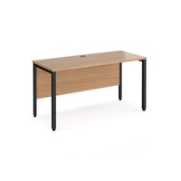 Maestro 25 straight desk 1400mm x 600mm - black bench leg frame and beech top