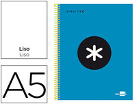 Cuaderno Espiral Liderpapel A5 Micro Antartik Tapa Forrada 120 H 100G Liso con Bandas 6 Taladros Color Azul