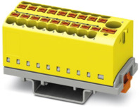 Verteilerblock, Push-in-Anschluss, 0,14-4,0 mm², 19-polig, 24 A, 8 kV, gelb, 327