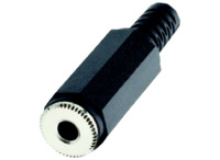 2.5 mm Klinkenkupplung, 2-polig (mono), Lötanschluss, Kunststoff, 072206