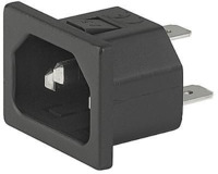 Stecker C14, 3-polig, Snap-in, Steckanschluss, schwarz, 6162.0022