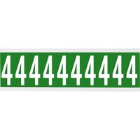 Identical numbers and letters on one card for indoor use 22.00 mm x 57.00 mm CNL2G 4, Green, White, Rectangle, Removable, White on Self Adhesive Labels