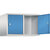 Altillo CLASSIC, 2 compartimentos, anchura de compartimento 400 mm, gris luminoso / azul luminoso.