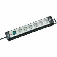 Steckdosenleiste Premium-Line 6-fach 5m mit Schalter schwarz/lichtgrau