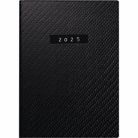 Taschenkalender Perfekt/Technik I 10x14cm 1 Woche/2 Seiten 'Carbon' Kunstleder schwarz 2025