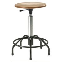 Industrial work stools - Wood moulded seat, adjustment 460-650mm and spider steel base