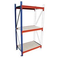 Heavy duty wide span racking with chipboard shelves - 500kg - Add on bays with chipboard shelves