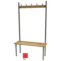 Classic solo bench 1000 x 390mm 5 hooks - 2 uprights - red