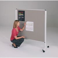 Height adjustable mobile double sided noticeboards